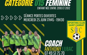 🔰 ENTRAÎNEMENT OUVERT – U15 FÉMININES 🔰