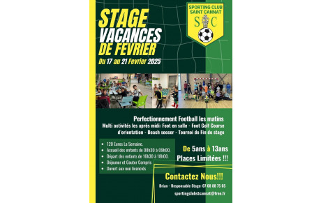 Stage vacances de Février