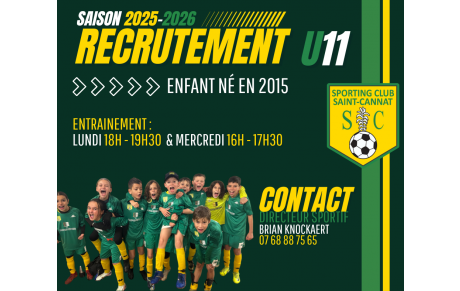 🚀⚽ UNE PLACE T’ATTEND EN U11 ! 🔰